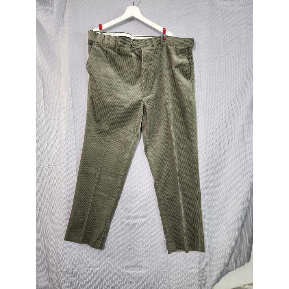 Peter Christian Corduroy Pants 46x30 Brown Cotton Flat Front Classic Comfort Men